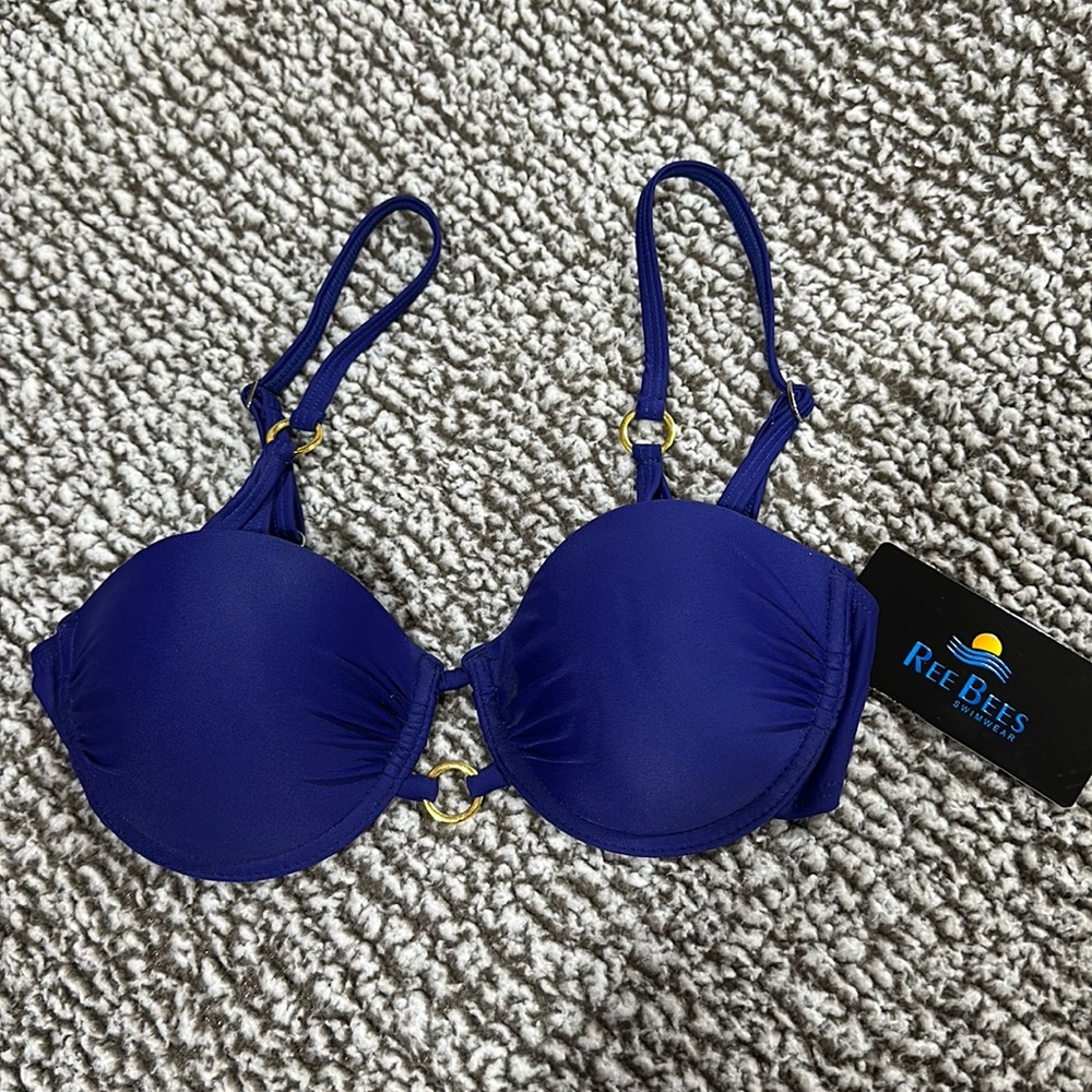 Blue Padded Bikini Top